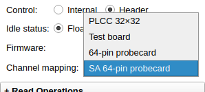 The channel mapper dropdown