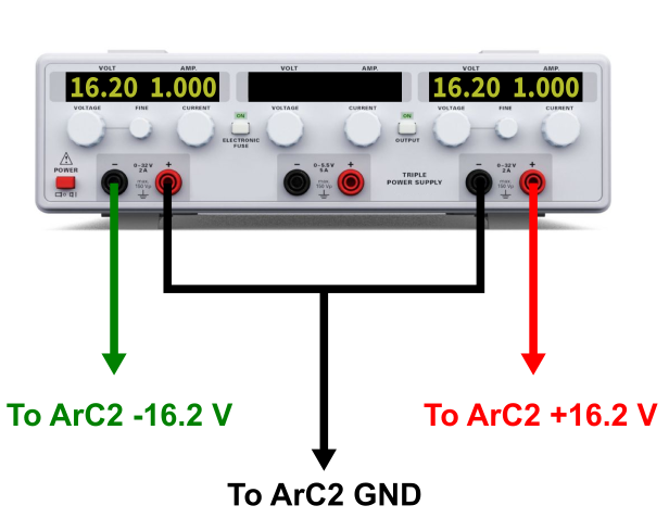 Powering ArC TWO with a laboratory PSU